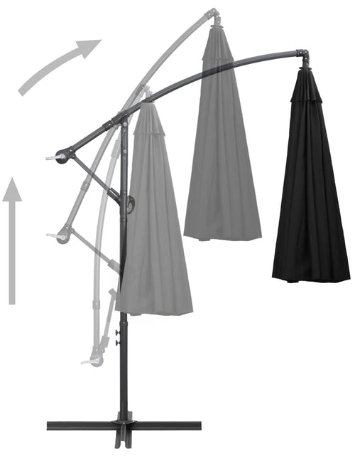Загрузите изображение в средство просмотра галереи, Umbrelă de soare suspendată, negru, 3 m, stâlp de aluminiu Lando - Lando
