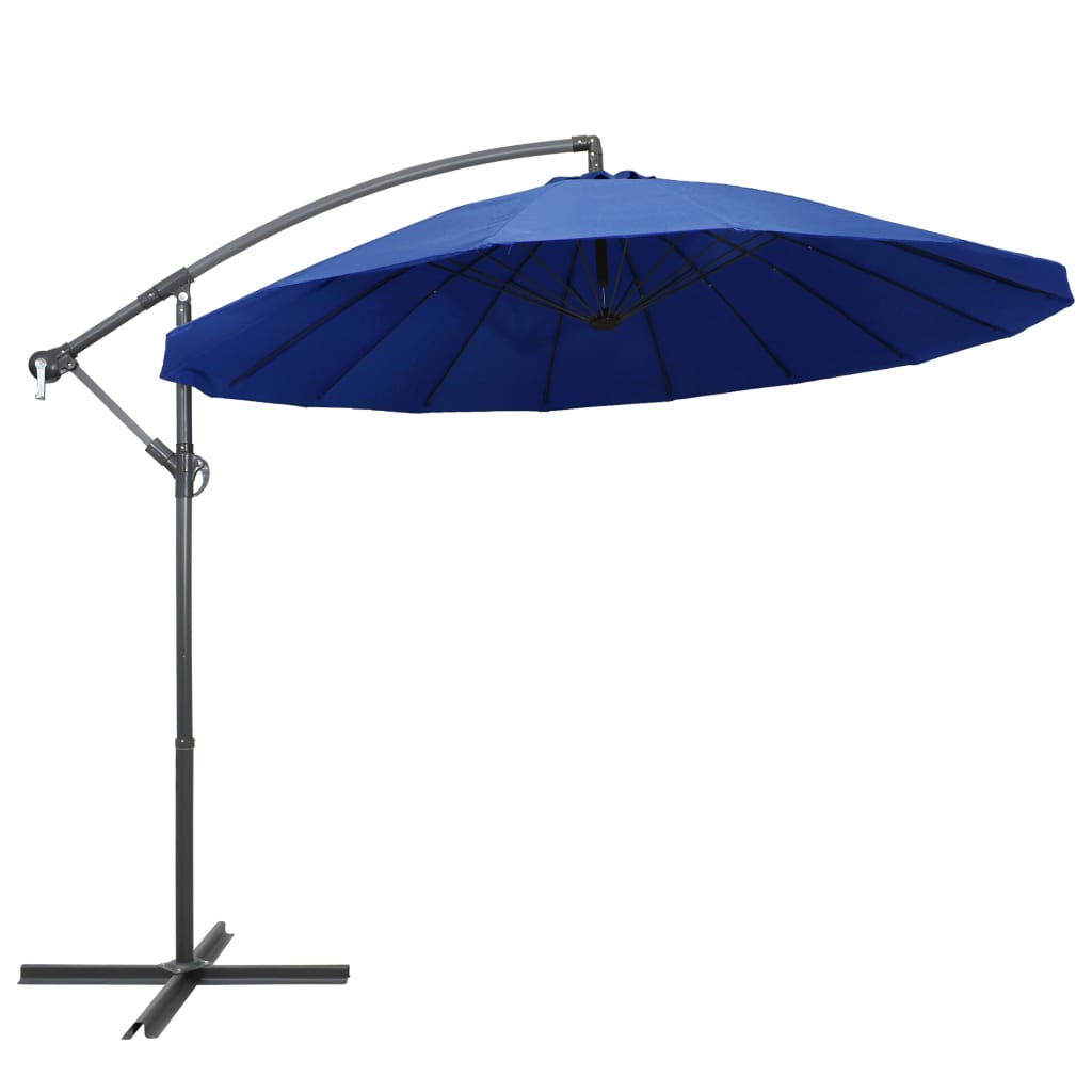 Umbrelă de soare suspendată, albastru, 3 m, stâlp de aluminiu - Lando