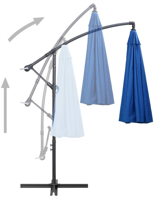 Încărcați imaginea în vizualizatorul Galerie, Umbrelă de soare suspendată, albastru, 3 m, stâlp de aluminiu - Lando
