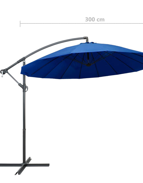 Încărcați imaginea în vizualizatorul Galerie, Umbrelă de soare suspendată, albastru, 3 m, stâlp de aluminiu - Lando
