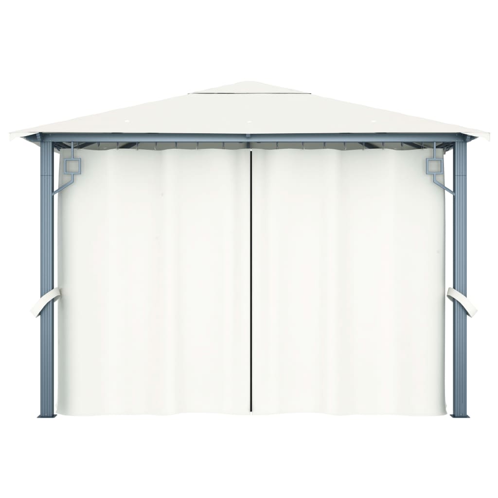 Pavilion cu perdele, crem, 300 x 300 cm, aluminiu Lando - Lando