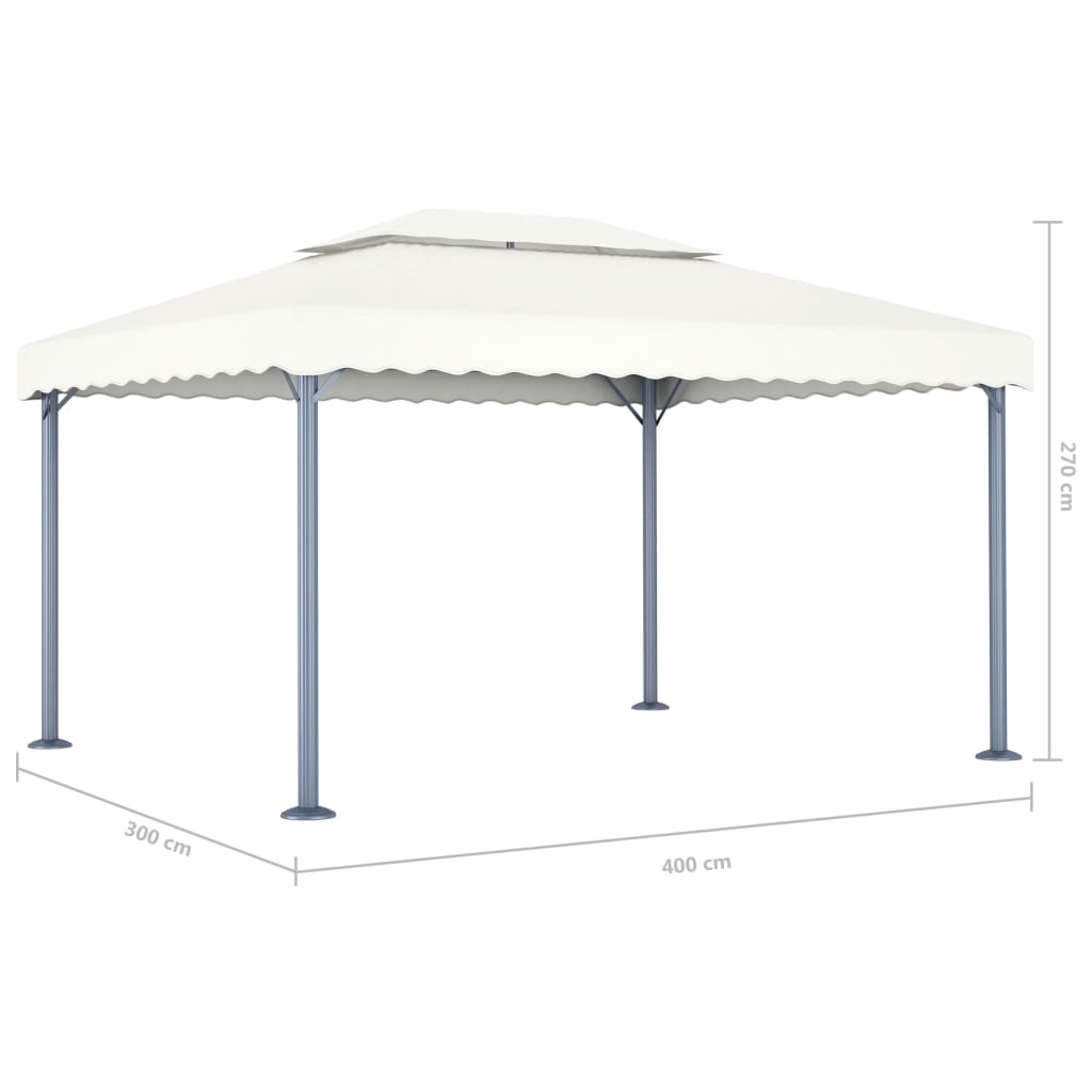 48062 Gazebo 400x300 cm Cream Aluminium Lando - Lando