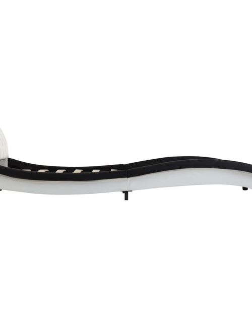 Încărcați imaginea în vizualizatorul Galerie, Cadru de pat, alb și negru, 140 x 200 cm, piele ecologică - Lando
