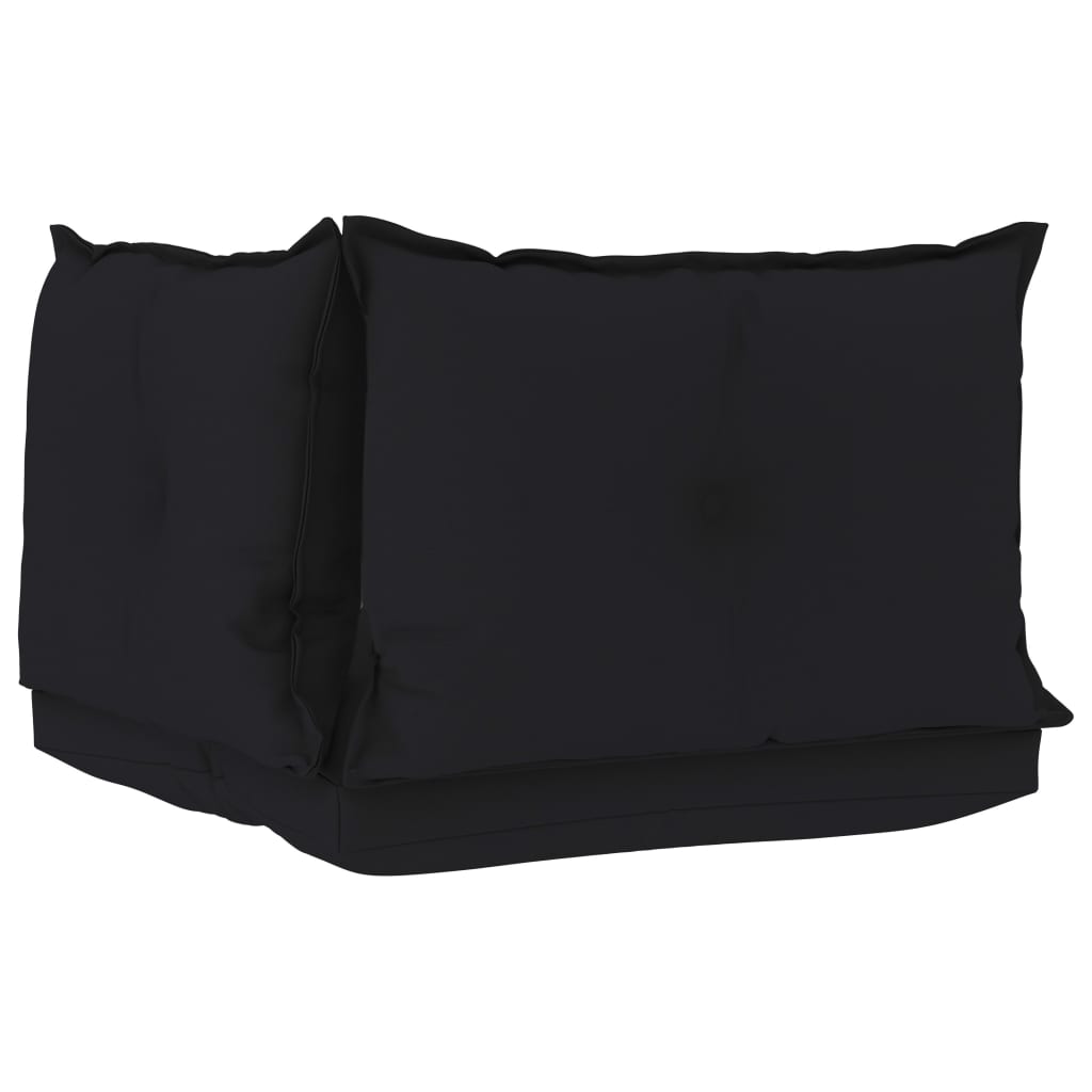 Perne de canapea din paleți, 3 buc., negru, material textil Lando - Lando