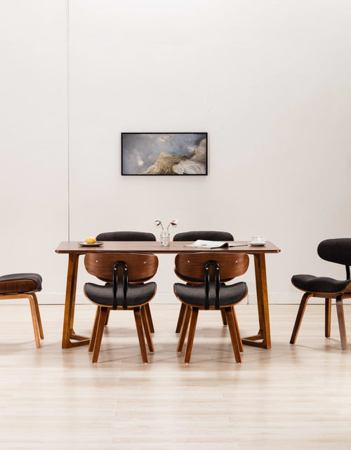 Încărcați imaginea în vizualizatorul Galerie, Scaune de bucătărie 6 buc. gri lemn curbat și material textil - Lando
