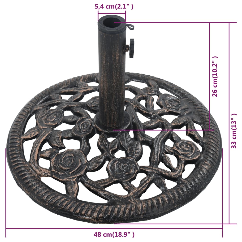 Bază de umbrelă, bronz, 12 kg, 48 cm, fontă Lando - Lando