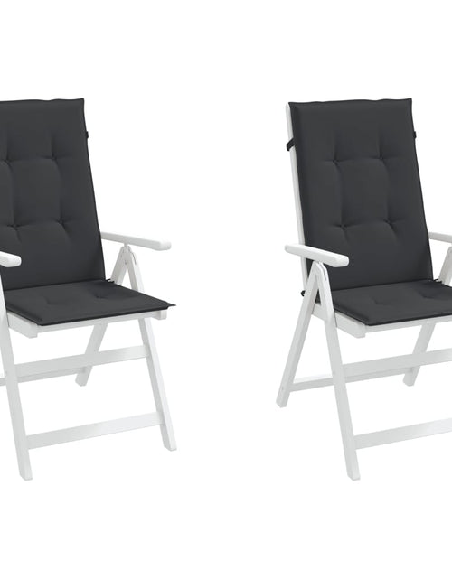 Încărcați imaginea în vizualizatorul Galerie, Perne scaun spătar înalt, 2 buc., negru, 120x50x3 cm, textil - Lando
