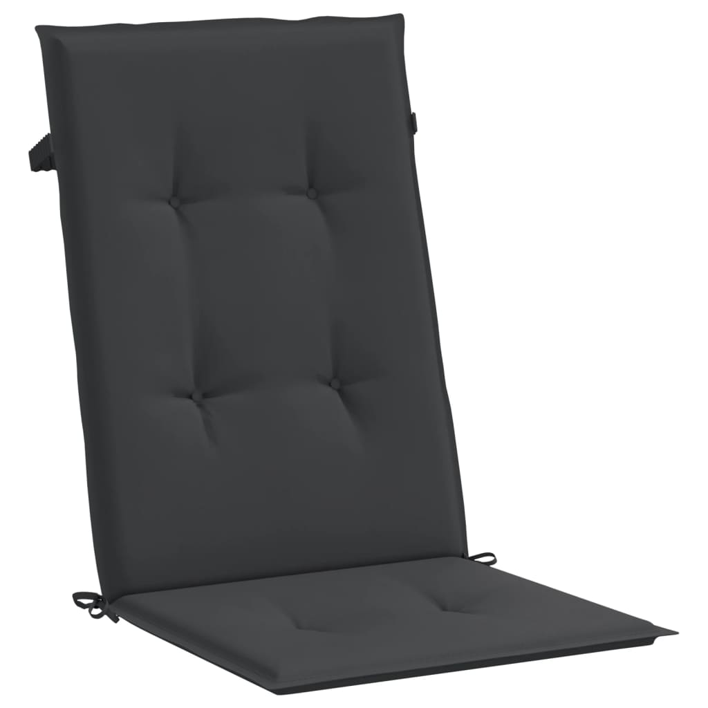 Perne scaun spătar înalt, 2 buc., negru, 120x50x3 cm, textil - Lando
