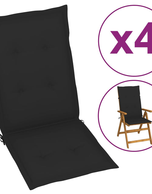 Încărcați imaginea în vizualizatorul Galerie, Perne scaun de grădină, 4 buc., negru, 120x50x3 cm Lando - Lando
