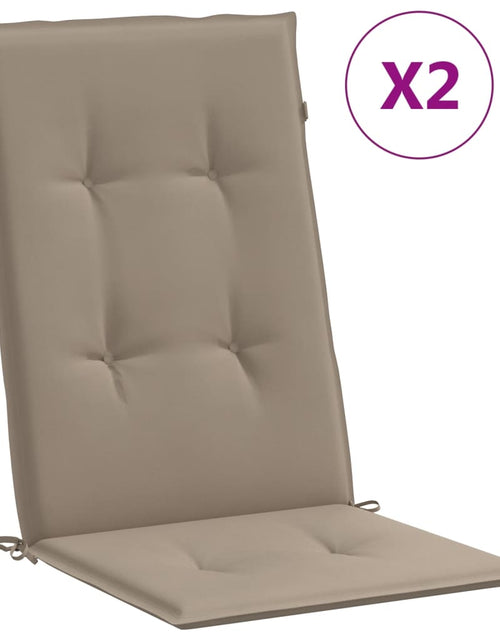 Încărcați imaginea în vizualizatorul Galerie, Perne scaun spătar înalt 2 buc., gri taupe, 120x50x3 cm, textil - Lando
