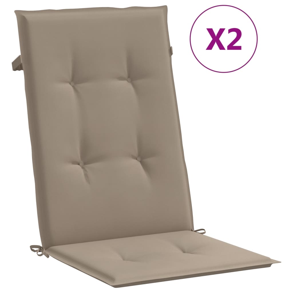 Perne scaun spătar înalt 2 buc., gri taupe, 120x50x3 cm, textil - Lando