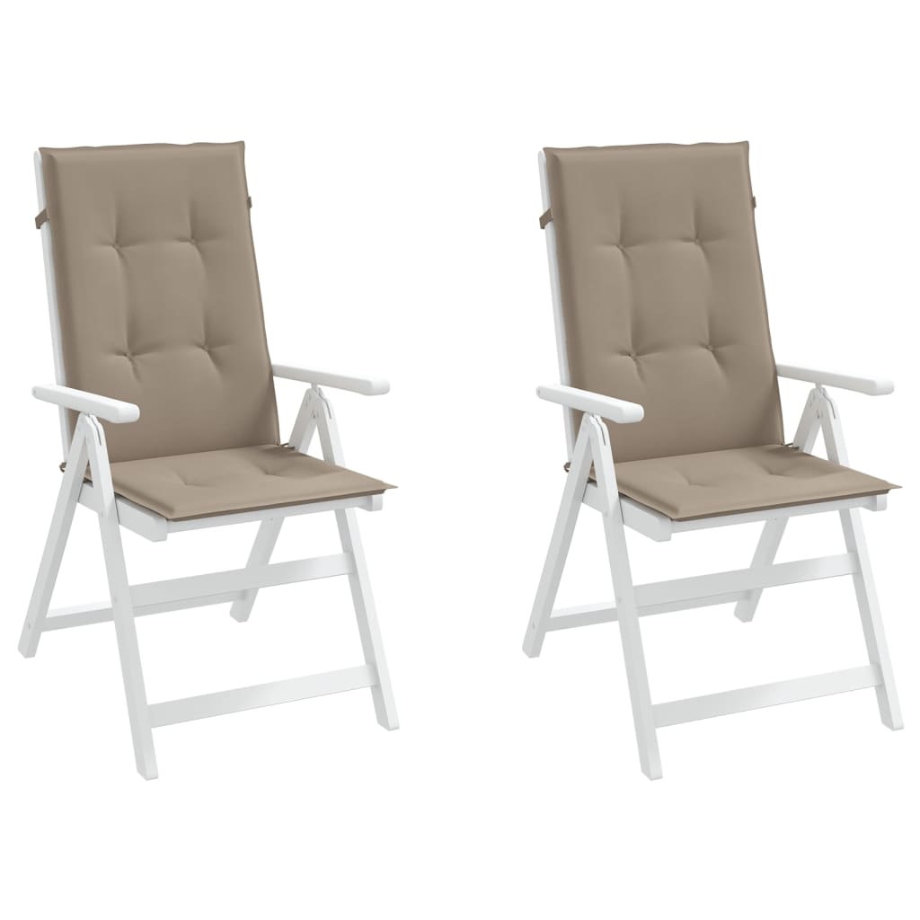 Perne scaun spătar înalt 2 buc., gri taupe, 120x50x3 cm, textil - Lando
