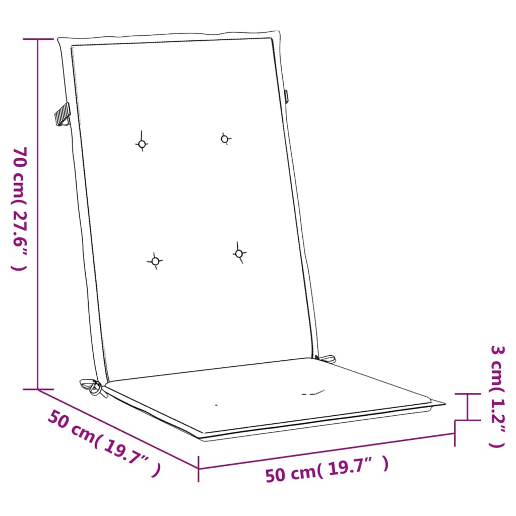 Perne scaun spătar înalt, 2 buc., bej, 120x50x3 cm, textil - Lando