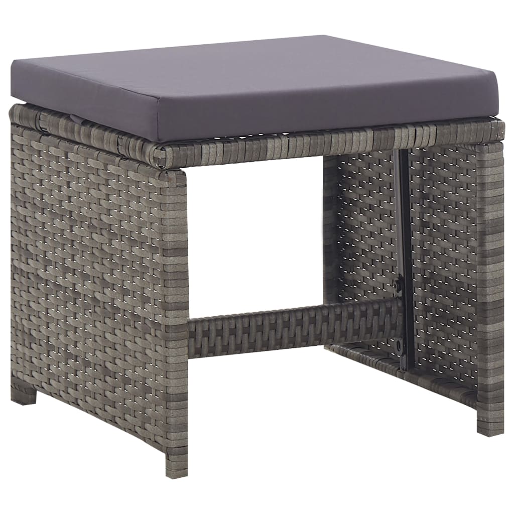 Set mobilier de exterior 13 piese antracit poliratan și acacia - Lando