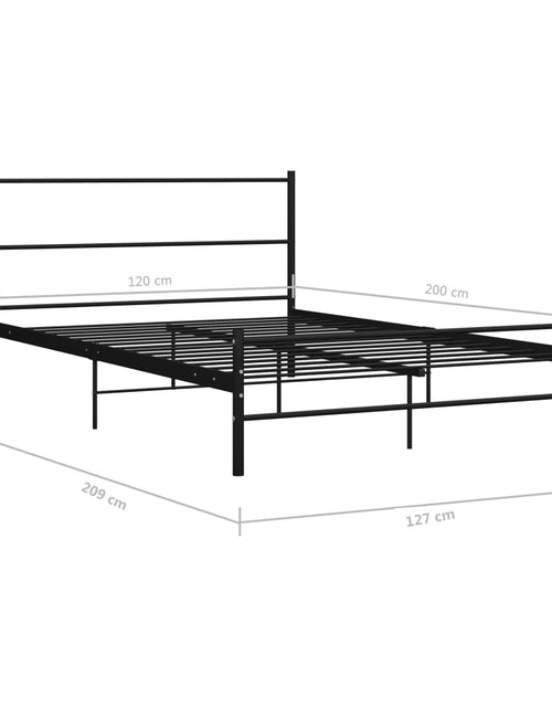 Încărcați imaginea în vizualizatorul Galerie, Cadru de pat, negru, 120 x 200 cm, metal - Lando
