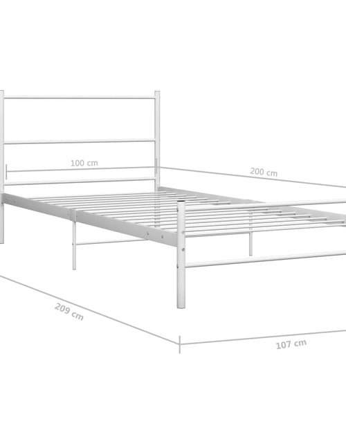 Încărcați imaginea în vizualizatorul Galerie, Cadru de pat, alb, 100 x 200 cm, metal - Lando
