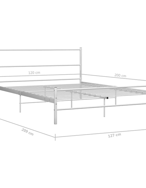 Încărcați imaginea în vizualizatorul Galerie, Cadru de pat, alb, 120 x 200 cm, metal - Lando
