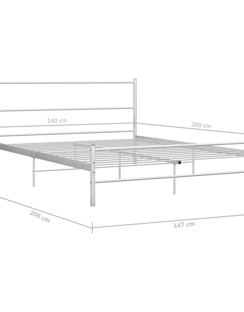 Încărcați imaginea în vizualizatorul Galerie, Cadru de pat, alb, 140 x 200 cm, metal - Lando
