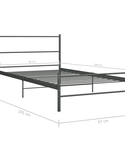 Încărcați imaginea în vizualizatorul Galerie, Cadru de pat, gri, 90 x 200 cm, metal - Lando
