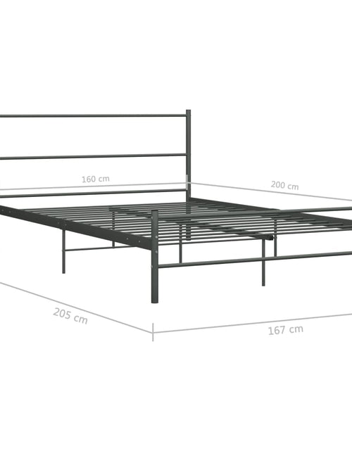 Încărcați imaginea în vizualizatorul Galerie, Cadru de pat, gri, 160 x 200 cm, metal - Lando
