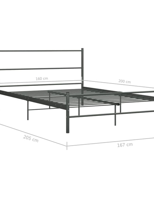 Загрузите изображение в средство просмотра галереи, Cadru de pat, gri, 160 x 200 cm, metal - Lando

