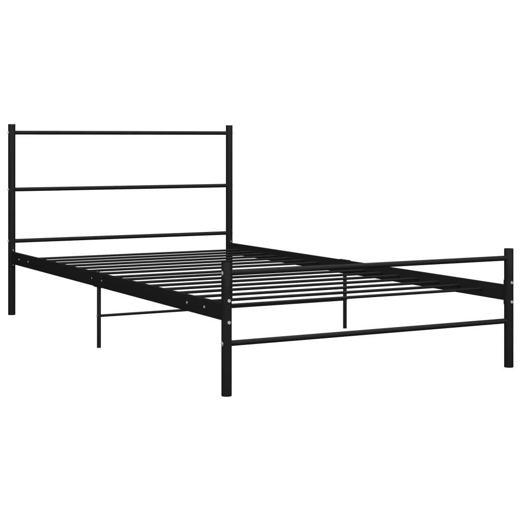 Cadru de pat, negru, 90 x 200 cm, metal - Lando