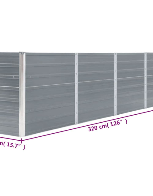 Încărcați imaginea în vizualizatorul Galerie, Strat înălțat grădină, gri, 320 x 40 x 77 cm, oțel galvanizat - Lando
