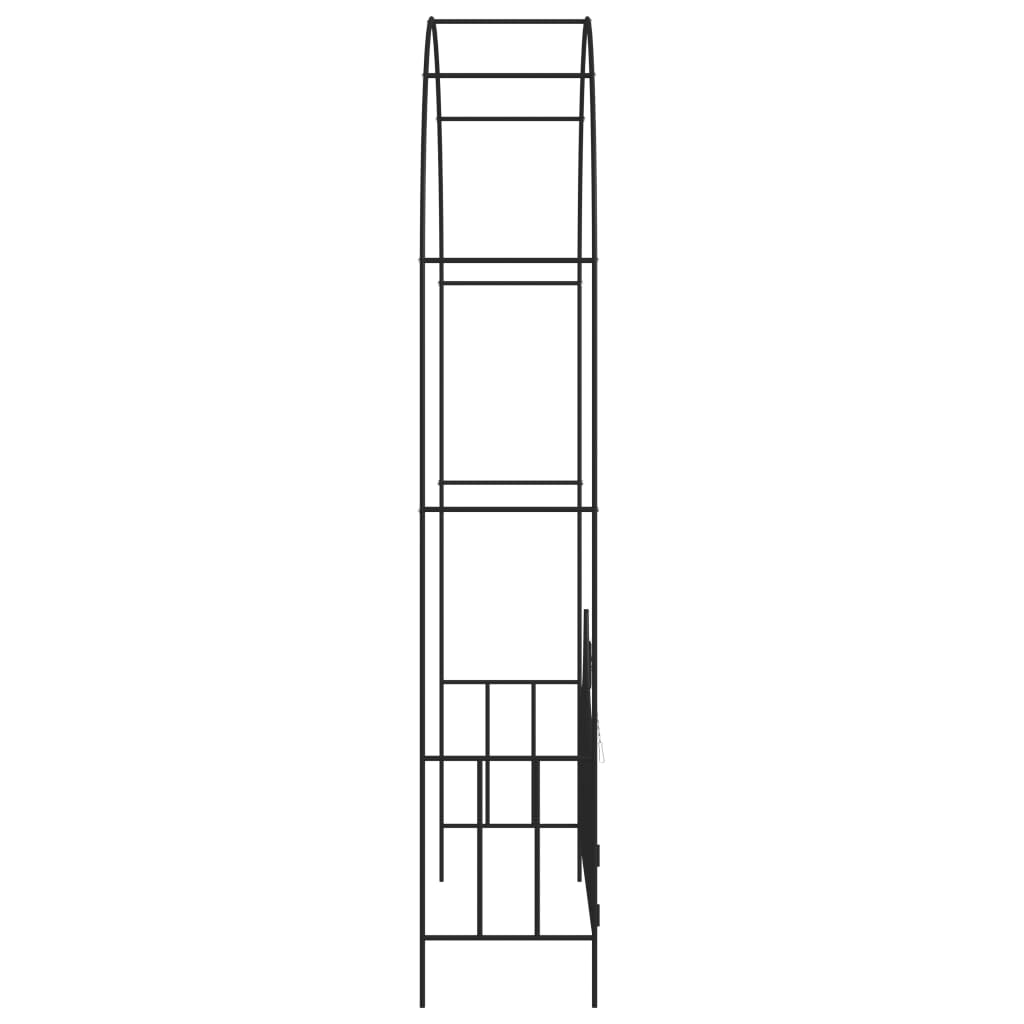 Arcadă de grădină cu poartă, negru, 138 x 40 x 238 cm, fier Lando - Lando