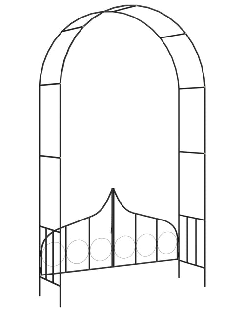 Загрузите изображение в средство просмотра галереи, Arcadă de grădină cu poartă, negru, 138 x 40 x 238 cm, fier Lando - Lando
