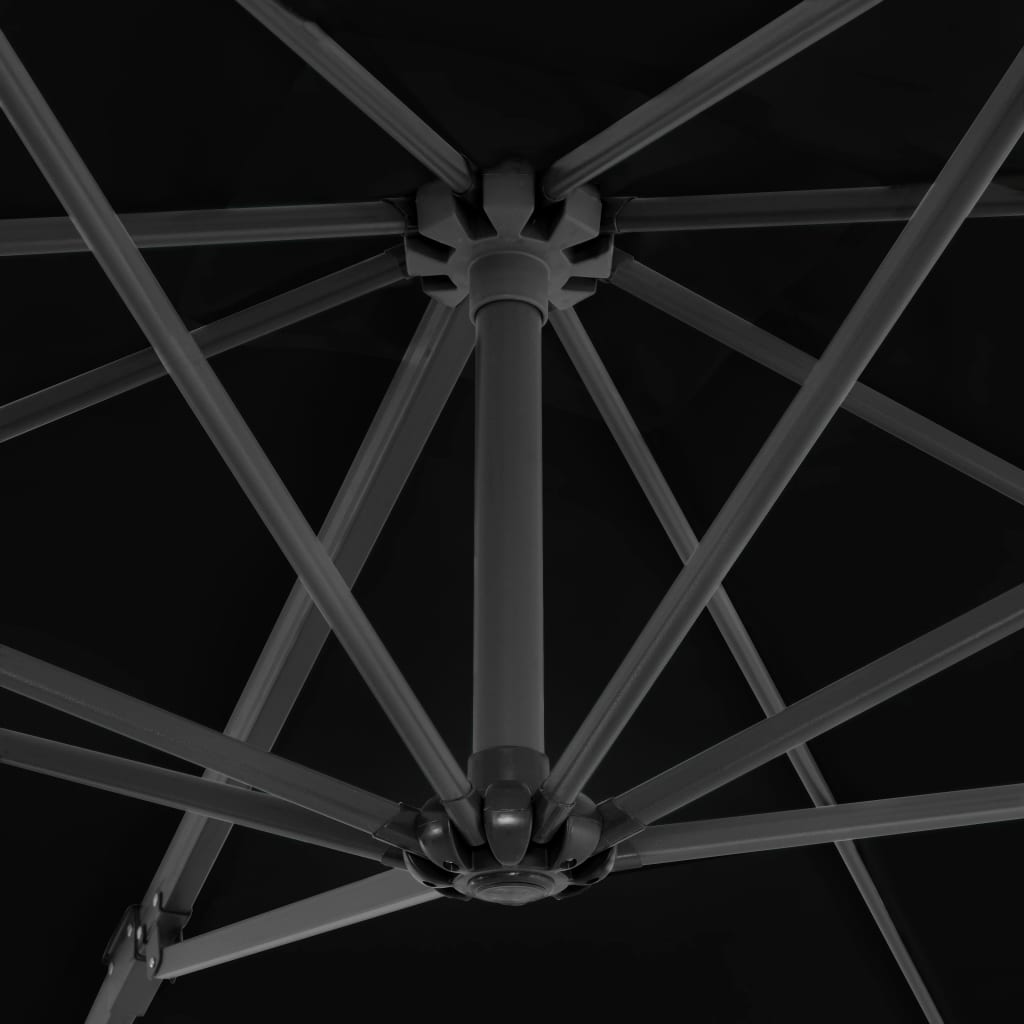 Umbrelă suspendată cu stâlp din aluminiu, negru, 250x250 cm Lando - Lando