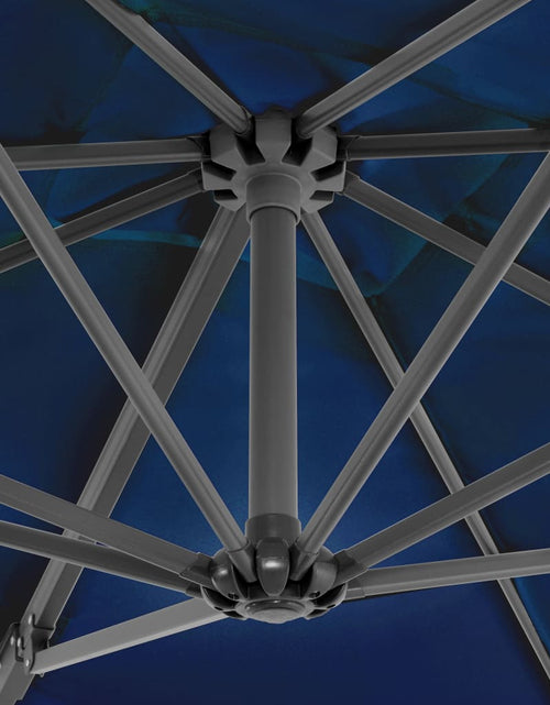 Încărcați imaginea în vizualizatorul Galerie, Umbrelă suspendată stâlp aluminiu, albastru azuriu, 250x250 cm Lando - Lando
