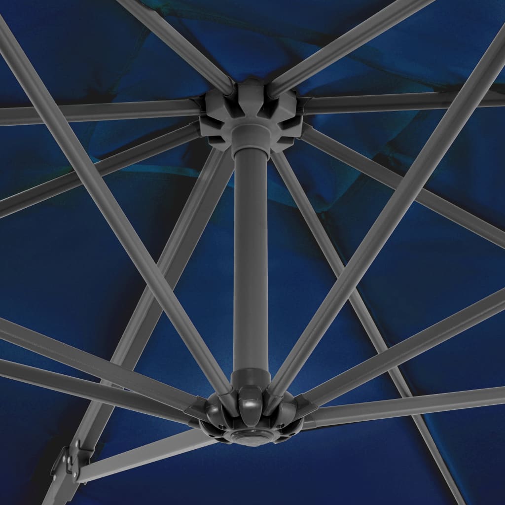 Umbrelă suspendată stâlp aluminiu, albastru azuriu, 250x250 cm Lando - Lando