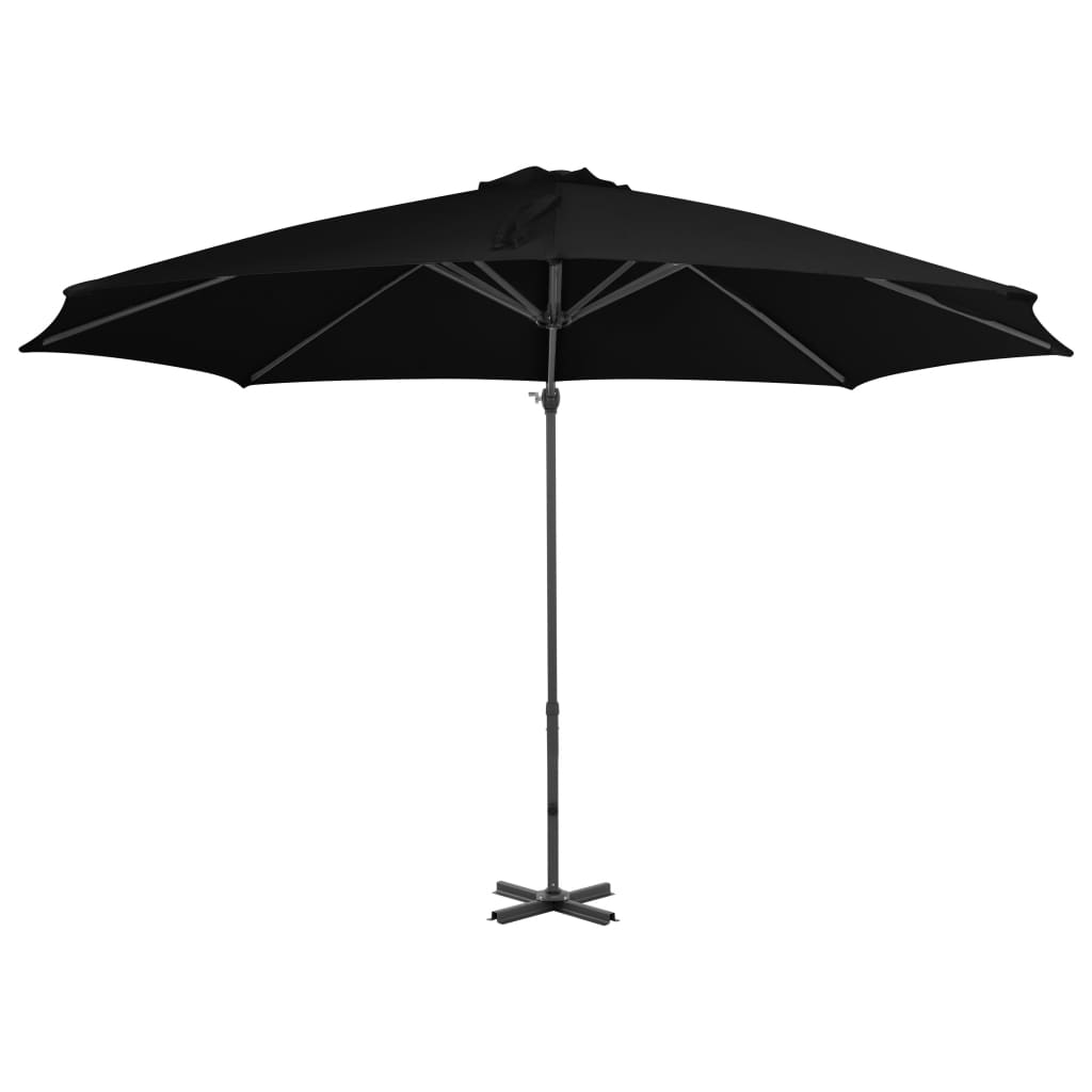 Umbrelă suspendată cu stâlp din aluminiu, negru, 300 cm Lando - Lando