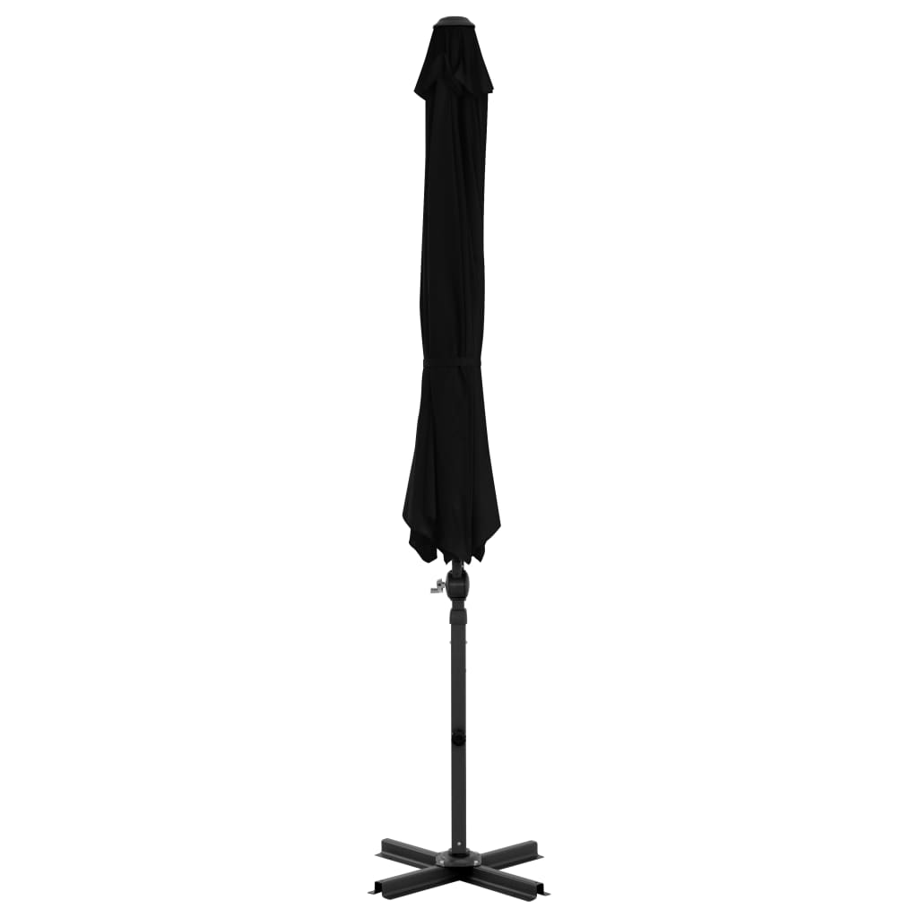 Umbrelă suspendată cu stâlp din aluminiu, negru, 300 cm Lando - Lando