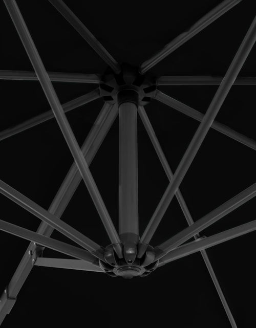 Загрузите изображение в средство просмотра галереи, Umbrelă suspendată cu stâlp din aluminiu, negru, 300 cm Lando - Lando
