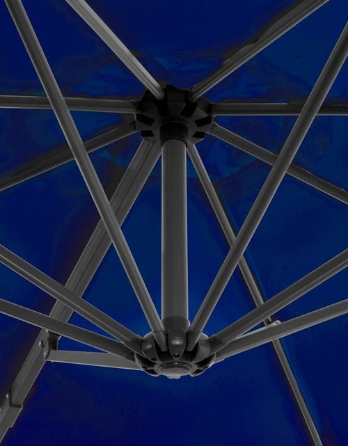 Загрузите изображение в средство просмотра галереи, Umbrelă suspendată cu stâlp aluminiu, albastru azuriu, 300 cm Lando - Lando
