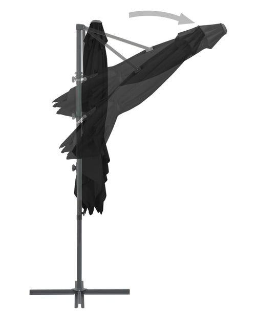 Загрузите изображение в средство просмотра галереи, Umbrelă în consolă cu stâlp din oțel, negru, 250x250 cm Lando - Lando
