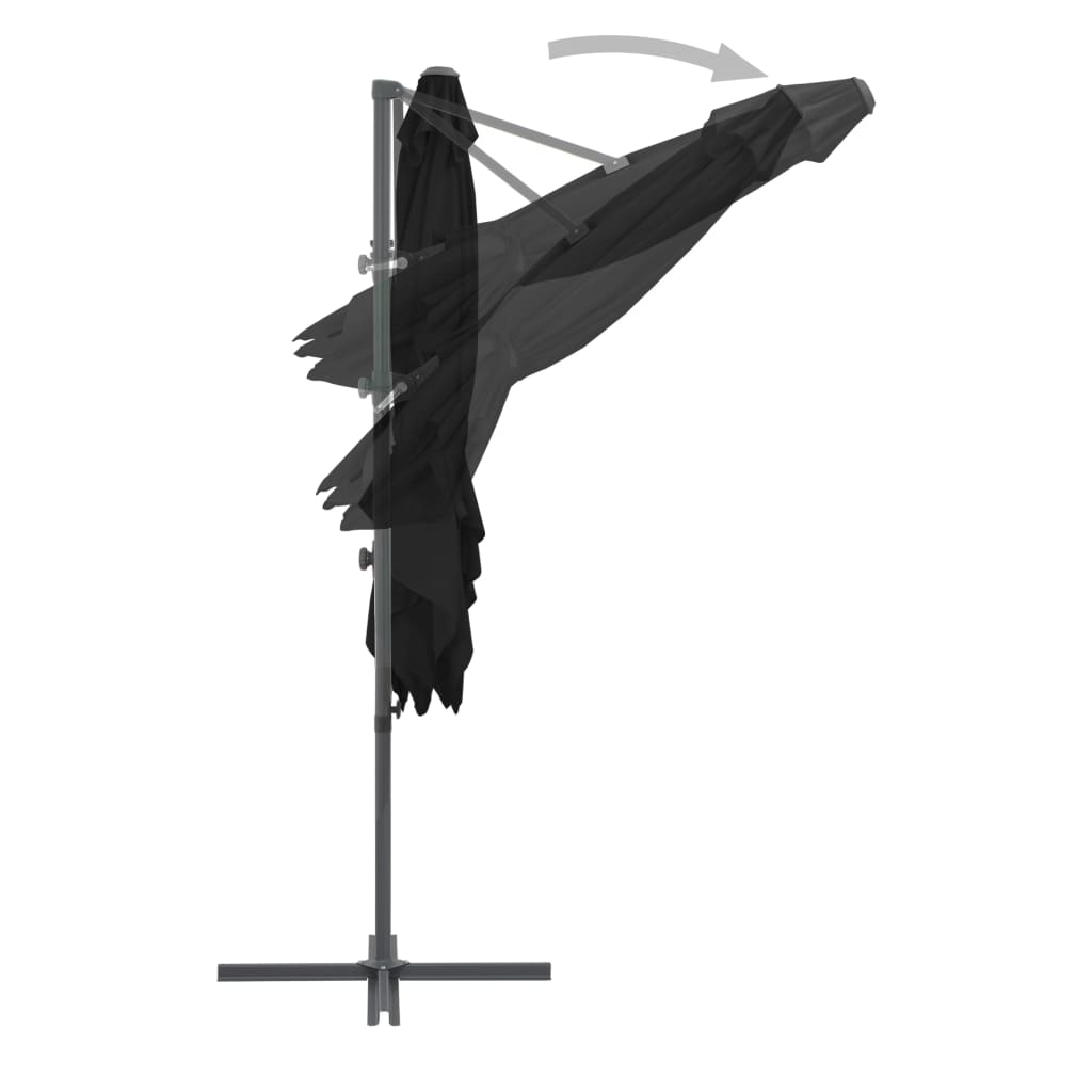 Umbrelă în consolă cu stâlp din oțel, negru, 250x250 cm Lando - Lando