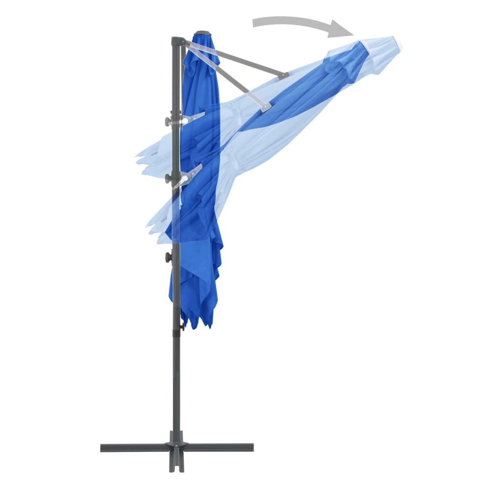 Umbrelă în consolă stâlp din oțel, albastru azuriu, 250x250 cm - Lando