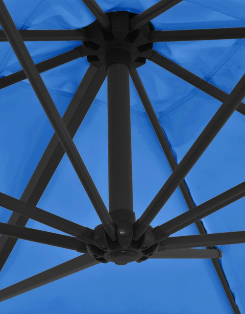 Încărcați imaginea în vizualizatorul Galerie, Umbrelă în consolă stâlp din oțel, albastru azuriu, 250x250 cm - Lando
