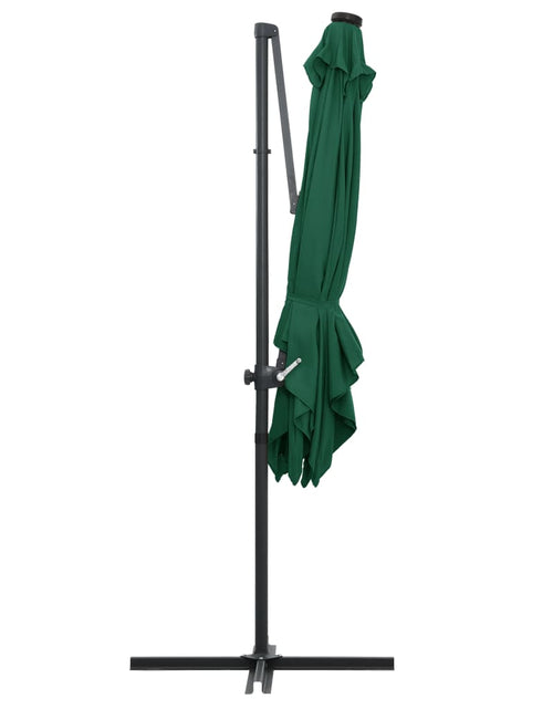 Încărcați imaginea în vizualizatorul Galerie, Umbrelă suspendată cu LED și stâlp din oțel, verde, 250x250 cm Lando - Lando
