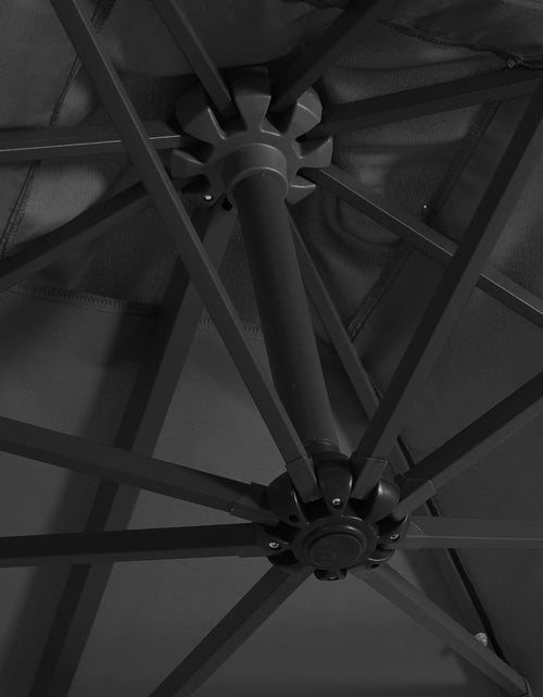 Încărcați imaginea în vizualizatorul Galerie, Umbrelă suspendată cu LED, stâlp din oțel, antracit, 250x250 cm Lando - Lando
