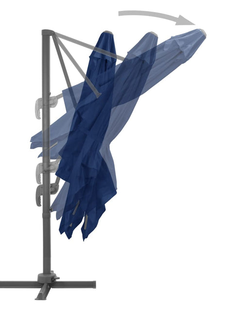 Încărcați imaginea în vizualizatorul Galerie, Umbrelă suspendată cu stâlp din aluminiu albastru azuriu 3x3 m Lando - Lando
