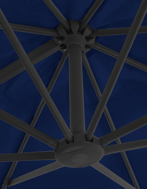 Încărcați imaginea în vizualizatorul Galerie, Umbrelă suspendată cu stâlp din aluminiu albastru azuriu 3x3 m Lando - Lando
