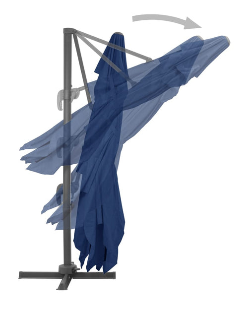 Încărcați imaginea în vizualizatorul Galerie, Umbrelă suspendată cu stâlp din aluminiu albastru azuriu 4x3 m - Lando

