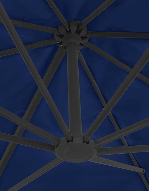 Загрузите изображение в средство просмотра галереи, Umbrelă suspendată cu stâlp din aluminiu albastru azuriu 4x3 m - Lando
