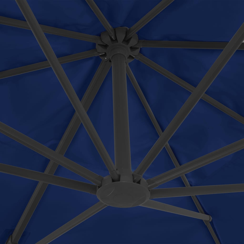 Umbrelă suspendată cu stâlp din aluminiu albastru azuriu 4x3 m - Lando