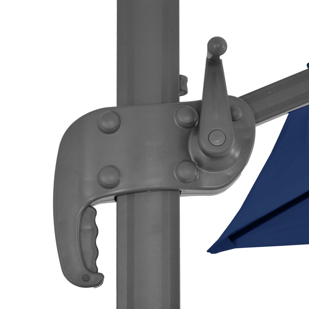 Umbrelă suspendată cu stâlp din aluminiu albastru azuriu 4x3 m - Lando