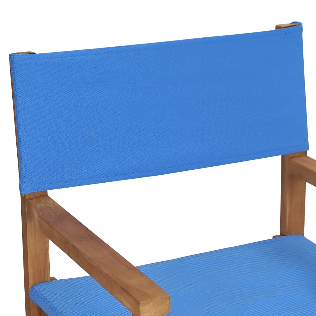 Scaun de regizor, albastru, lemn masiv de tec - Lando