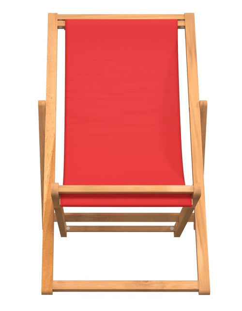 Загрузите изображение в средство просмотра галереи, Scaun de plajă pliabil, roșu, lemn masiv de tec - Lando
